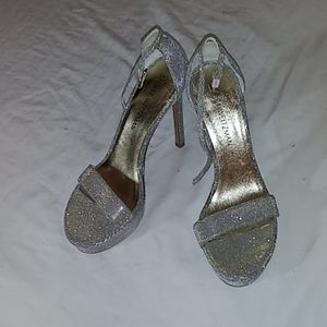 Stuart Weitzman's "Nudist Disco Silver Nite" heels